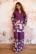 Wine Printed Co-ord Set